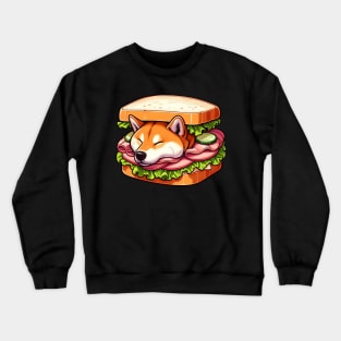 Shiba Inu Sleeping Sandwich Crewneck Sweatshirt